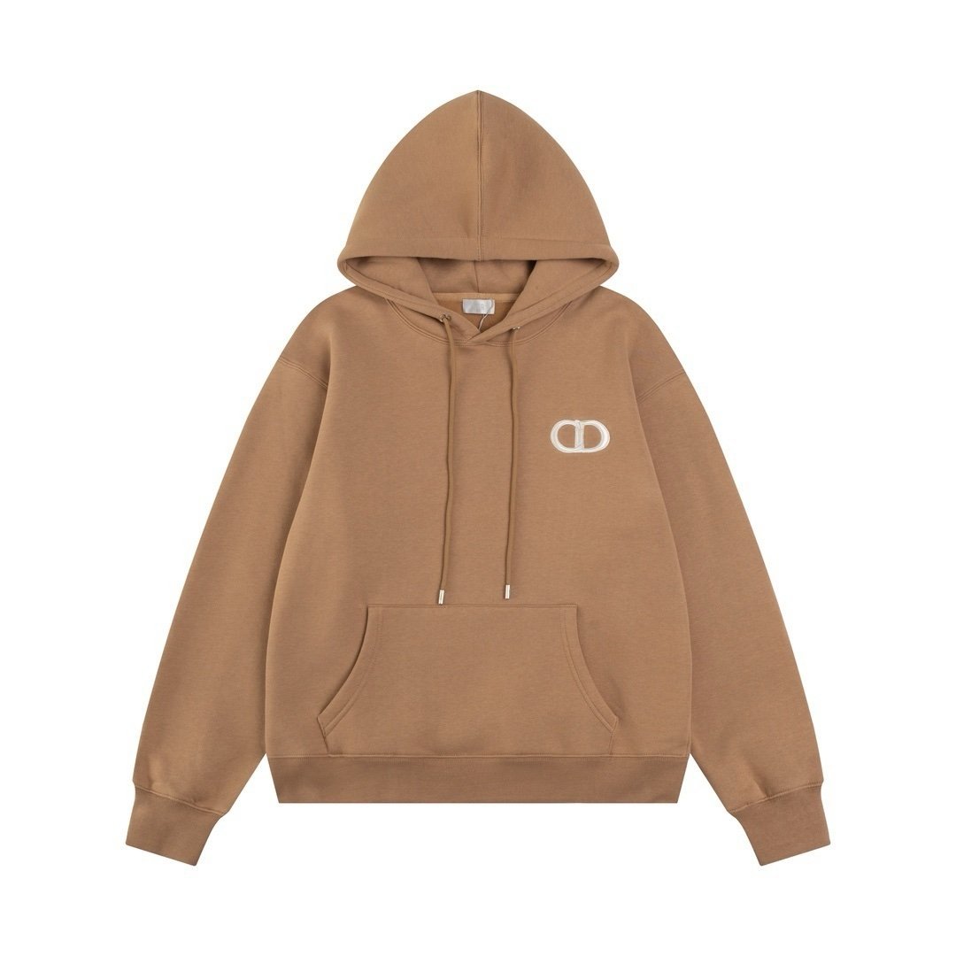 Dior CD Icon Hooded Sweatshirt In Brown