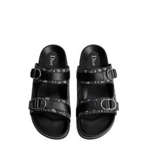 Dior Aqua CD Beige Leather Oblique Jacquard Sandal