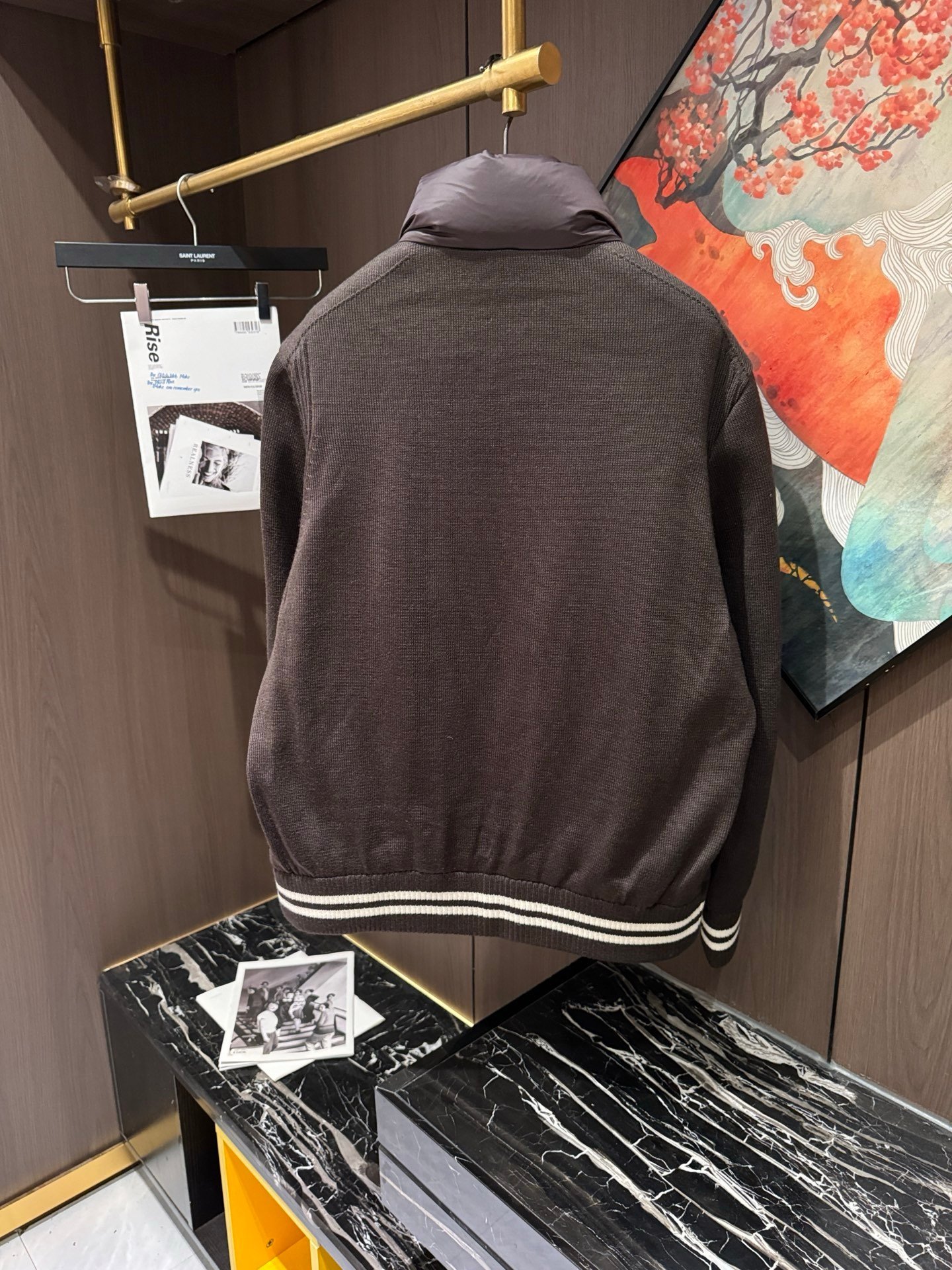 Moncler Padded Cotton Cardigan In Brown - Afbeelding 3