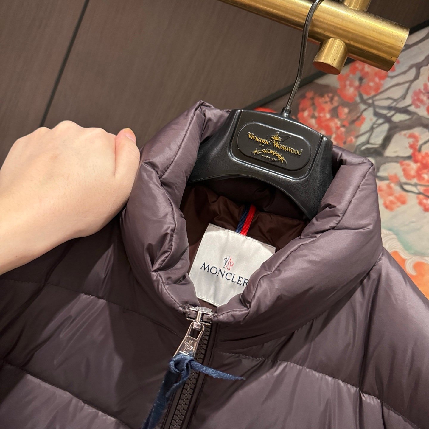 Moncler Padded Cotton Cardigan In Brown - Afbeelding 5