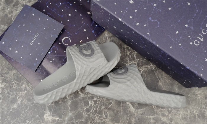 Gucci Interlocking G Ripple Sole Slide Grey - Afbeelding 3