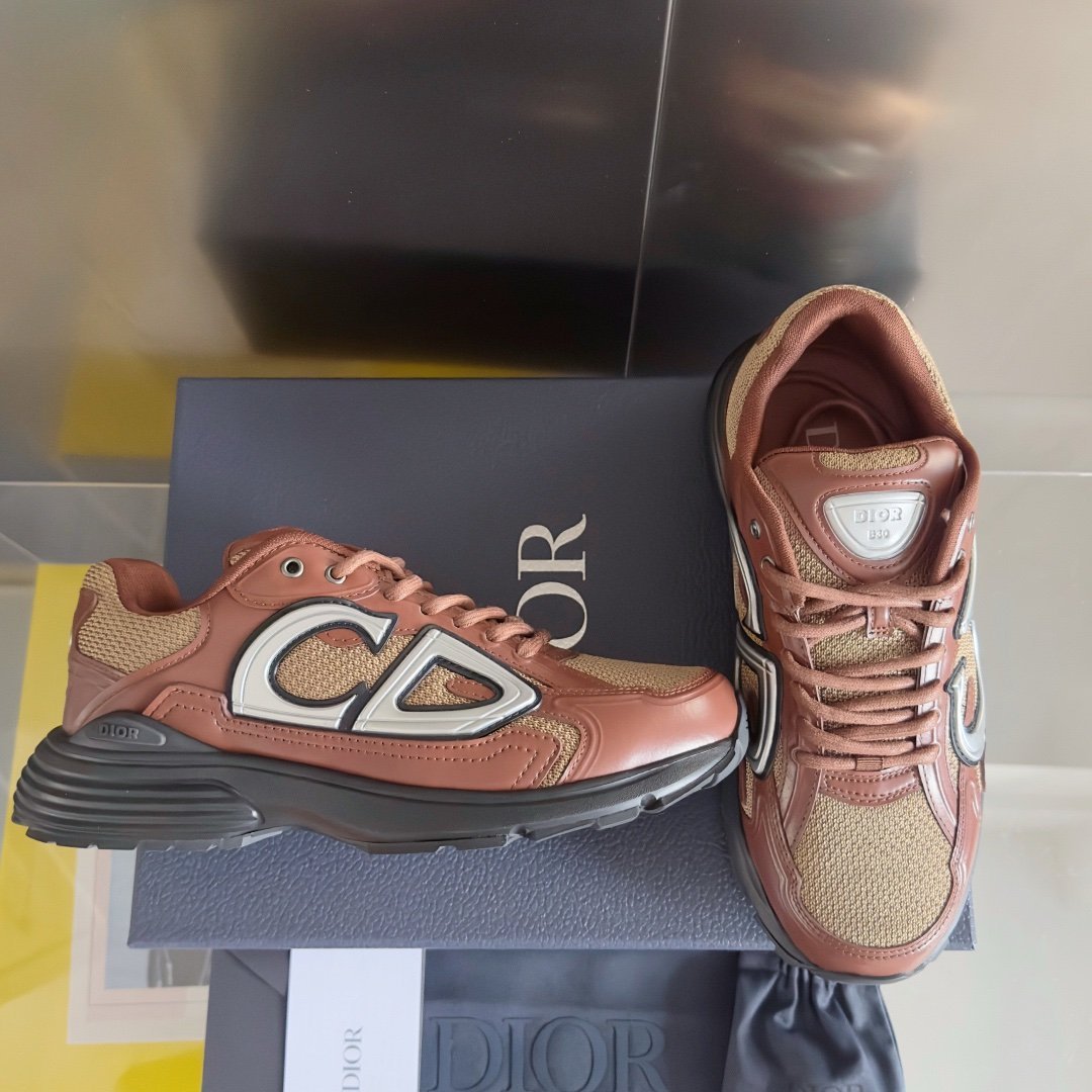 Dior B30 Reflective Brown Leather - Afbeelding 3