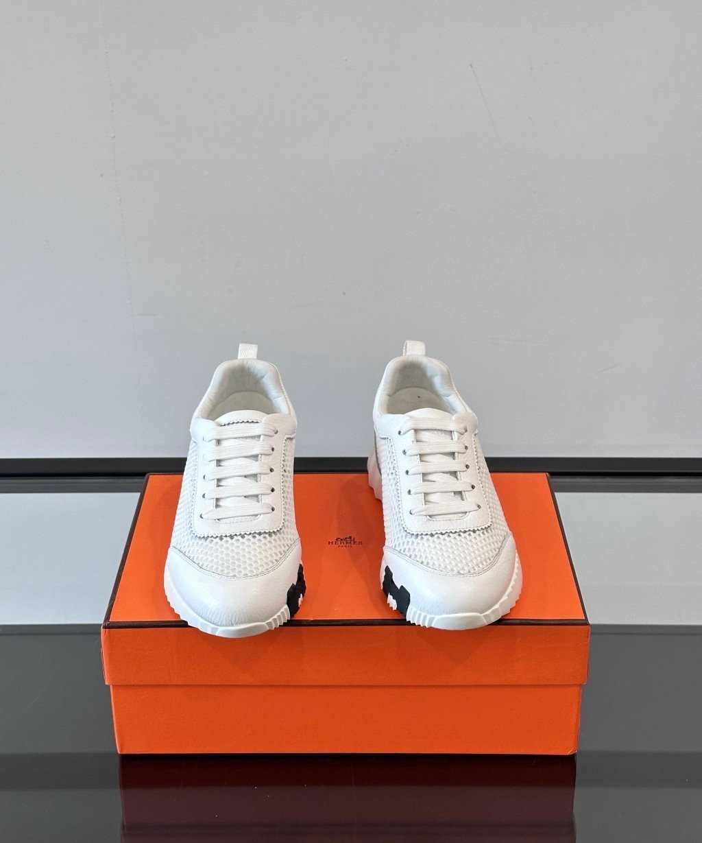 Hermes Bouncing Sneaker White Brown - Afbeelding 3