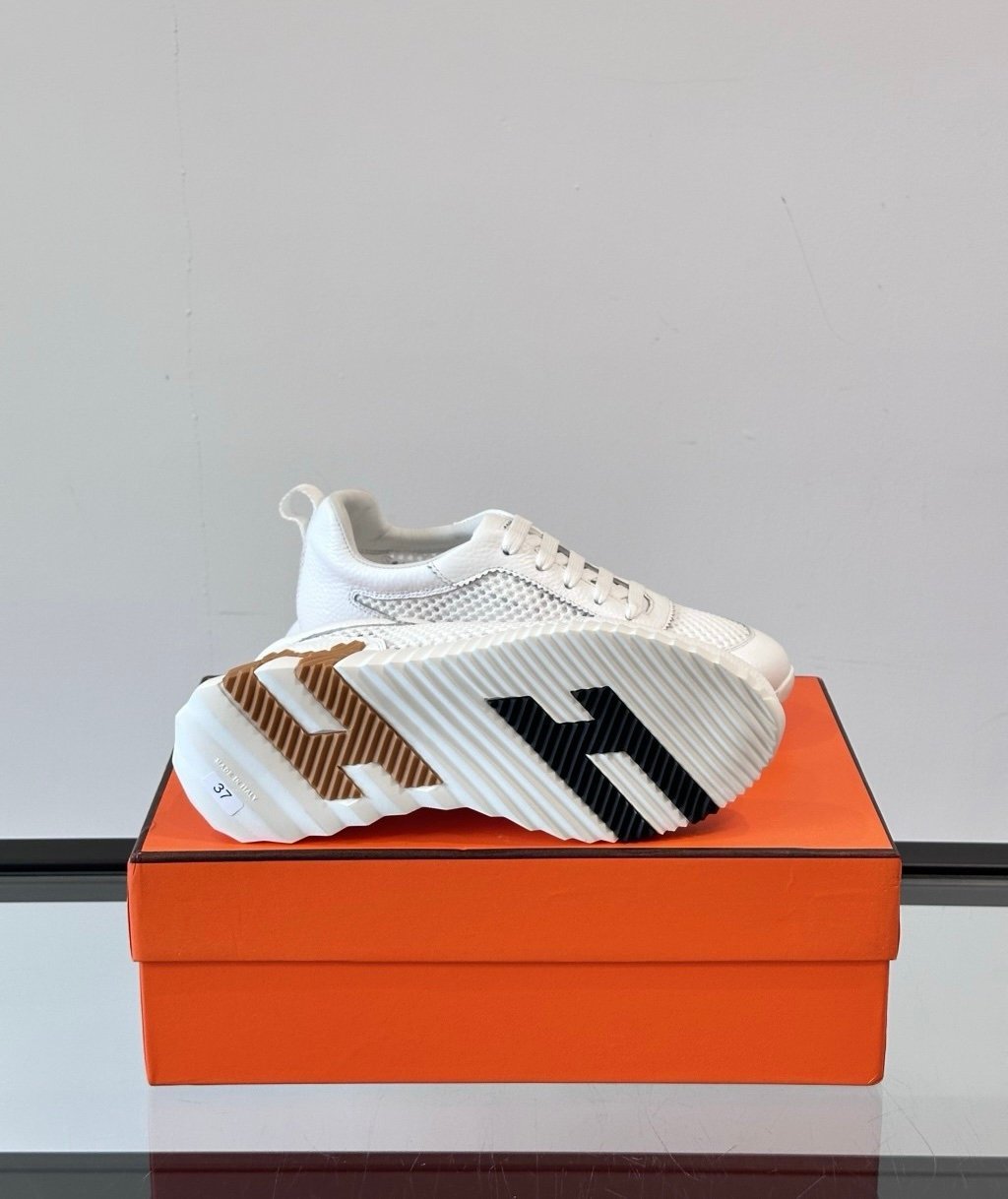 Hermes Bouncing Sneaker White Brown - Afbeelding 7
