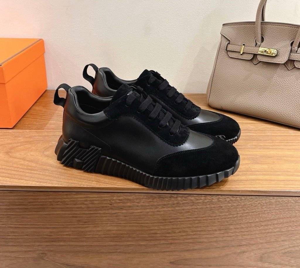 Hermes Bouncing Sneaker Black Leather - Afbeelding 2