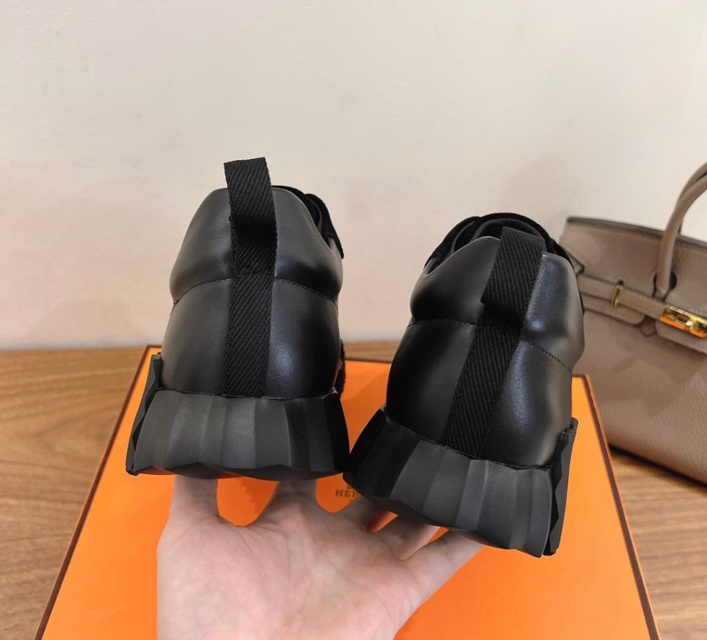 Hermes Bouncing Sneaker Black Leather - Afbeelding 3