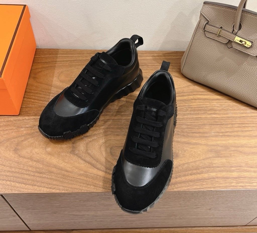Hermes Bouncing Sneaker Black Leather - Afbeelding 5