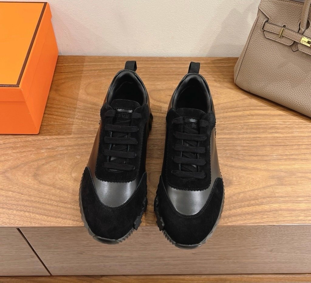 Hermes Bouncing Sneaker Black Leather - Afbeelding 6