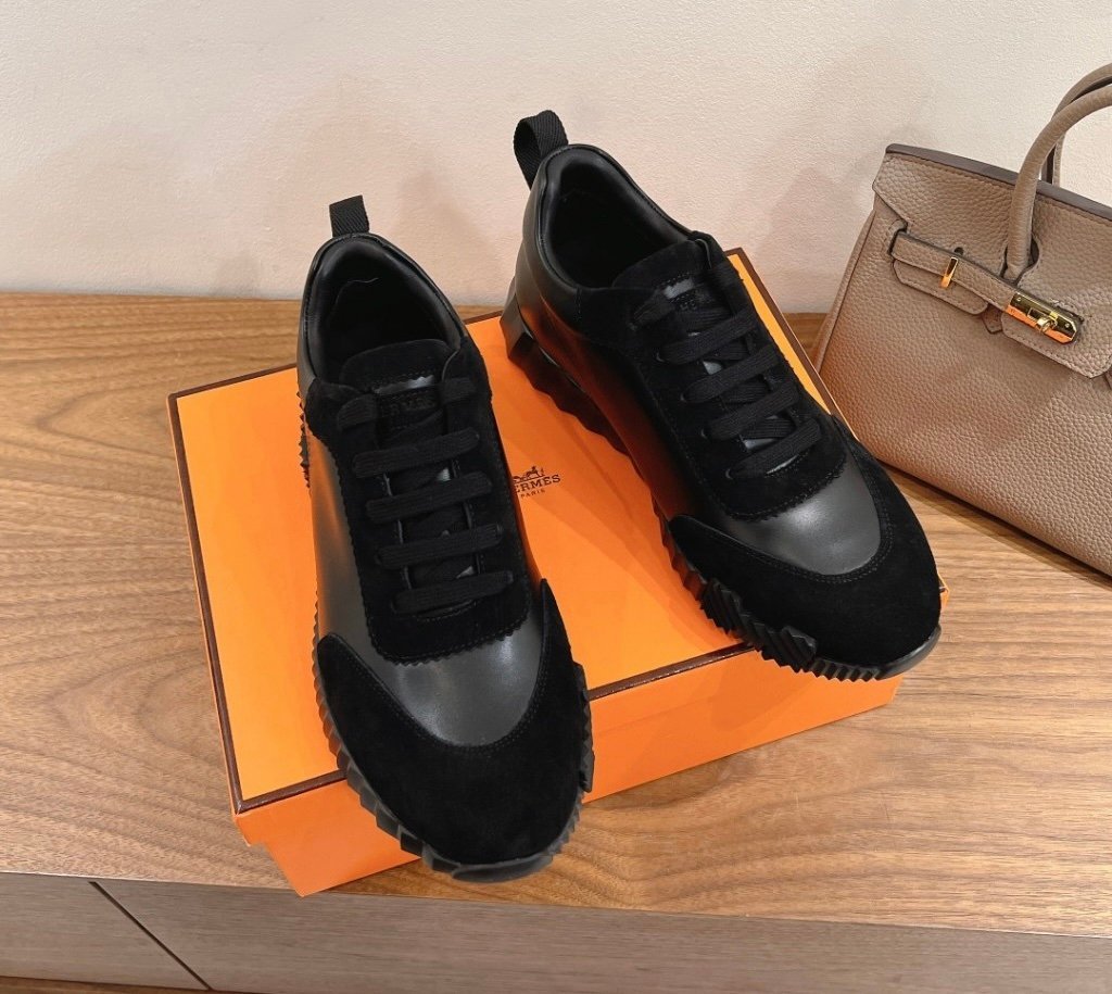 Hermes Bouncing Sneaker Black Leather - Afbeelding 7