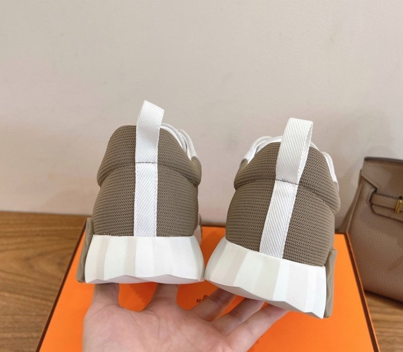 Hermes Bouncing Sneaker White Brown/Beige - Afbeelding 5