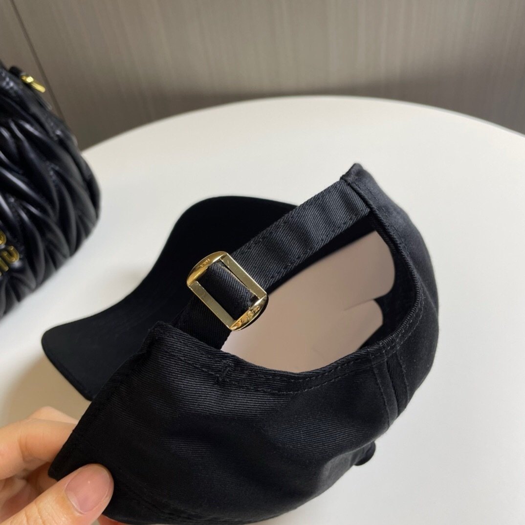 Celine Black Baseball Cap Triomphe - Afbeelding 3