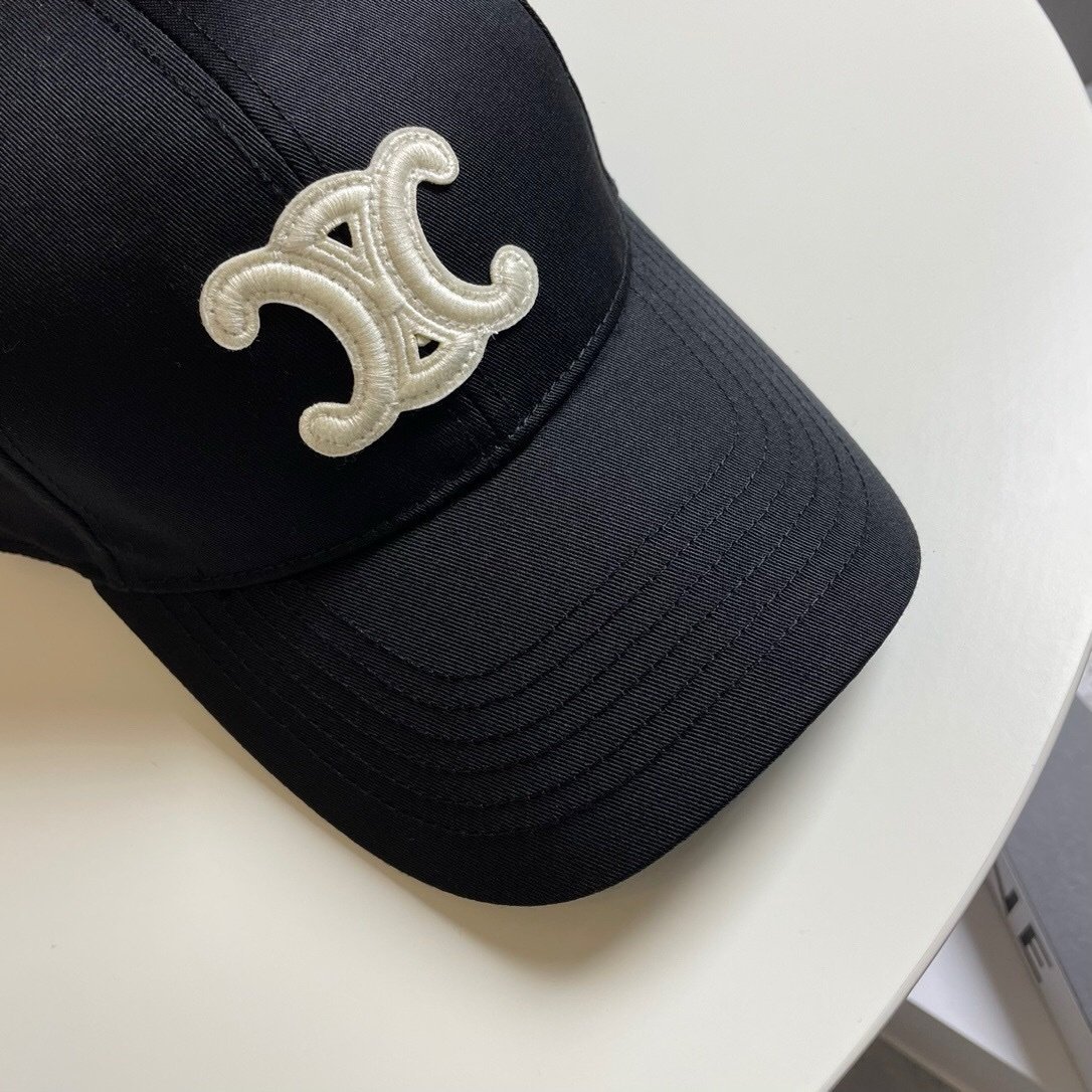 Celine Black Baseball Cap Triomphe - Afbeelding 5