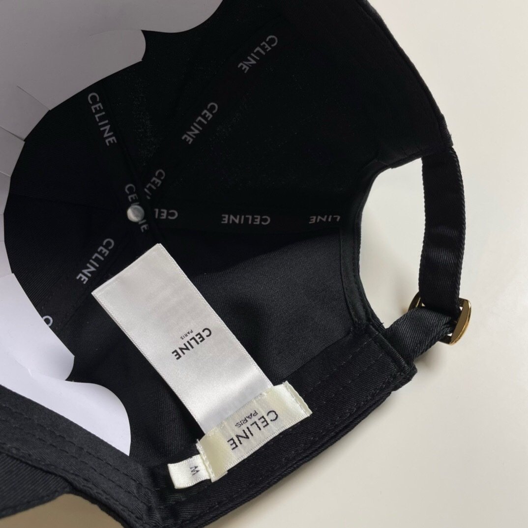 Celine Black Baseball Cap Triomphe - Afbeelding 7