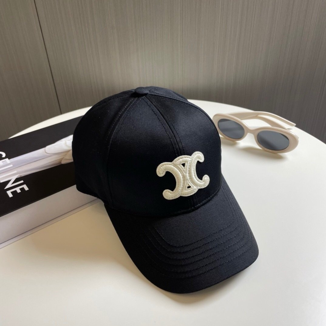 Celine Black Baseball Cap Triomphe - Afbeelding 8