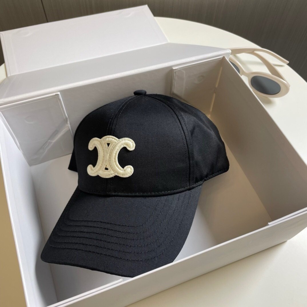 Celine Black Baseball Cap Triomphe - Afbeelding 9