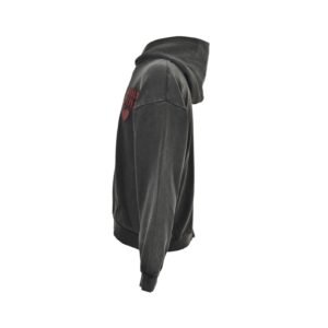 Alternative view of Miu Miu Red Heart Logo Hoodie In Dark Grey