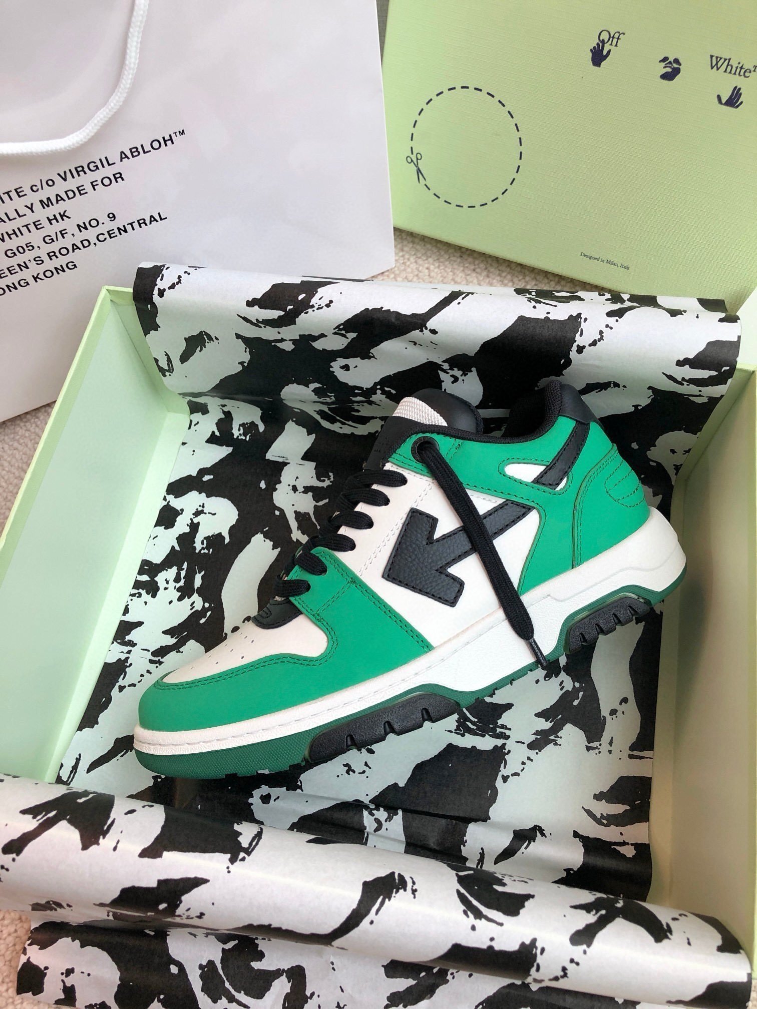 Off-White Out Of Office Low Top Green/White Black - Afbeelding 2