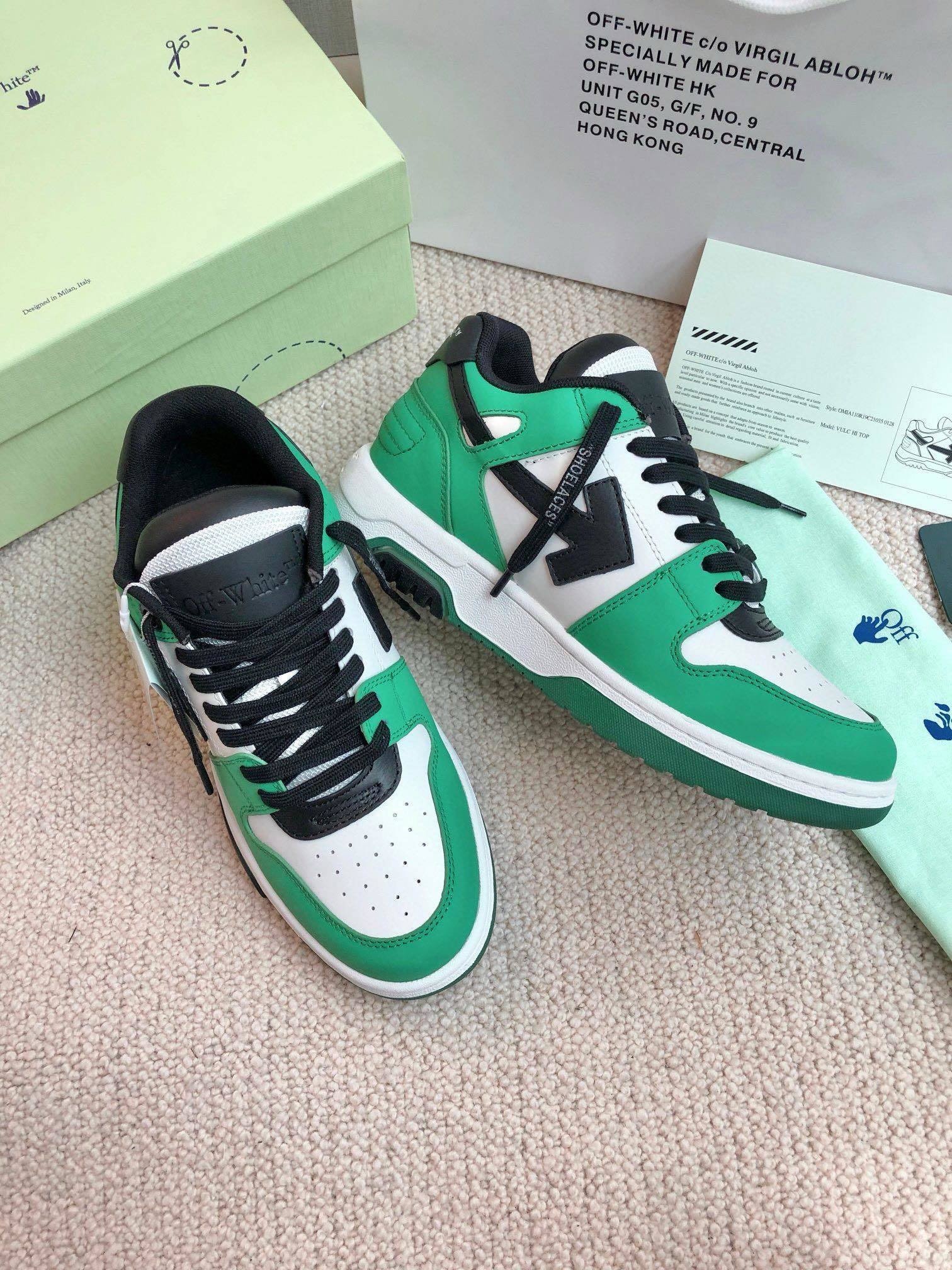 Off-White Out Of Office Low Top Green/White Black - Afbeelding 5