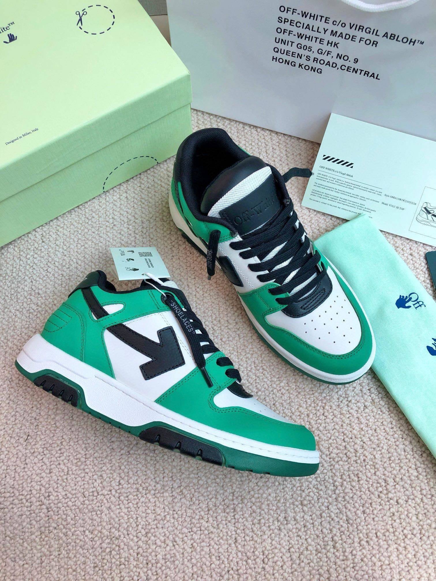 Off-White Out Of Office Low Top Green/White Black - Afbeelding 7