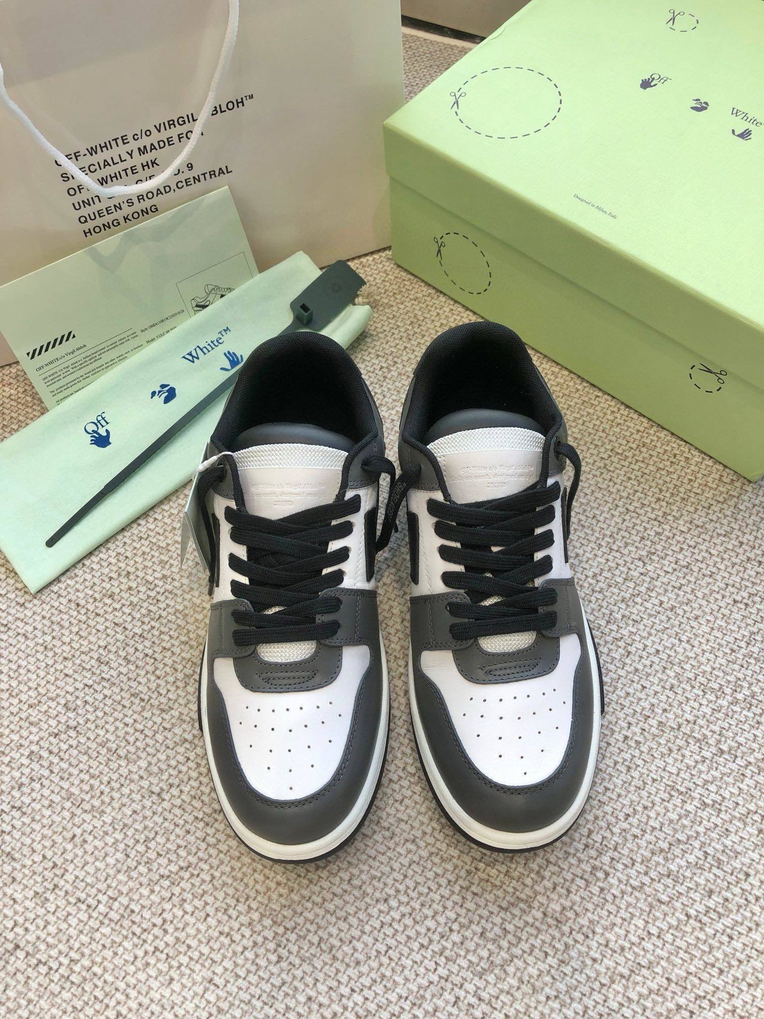 Off-White Out Of Office Low Top Dark Grey/Black and White - Afbeelding 3