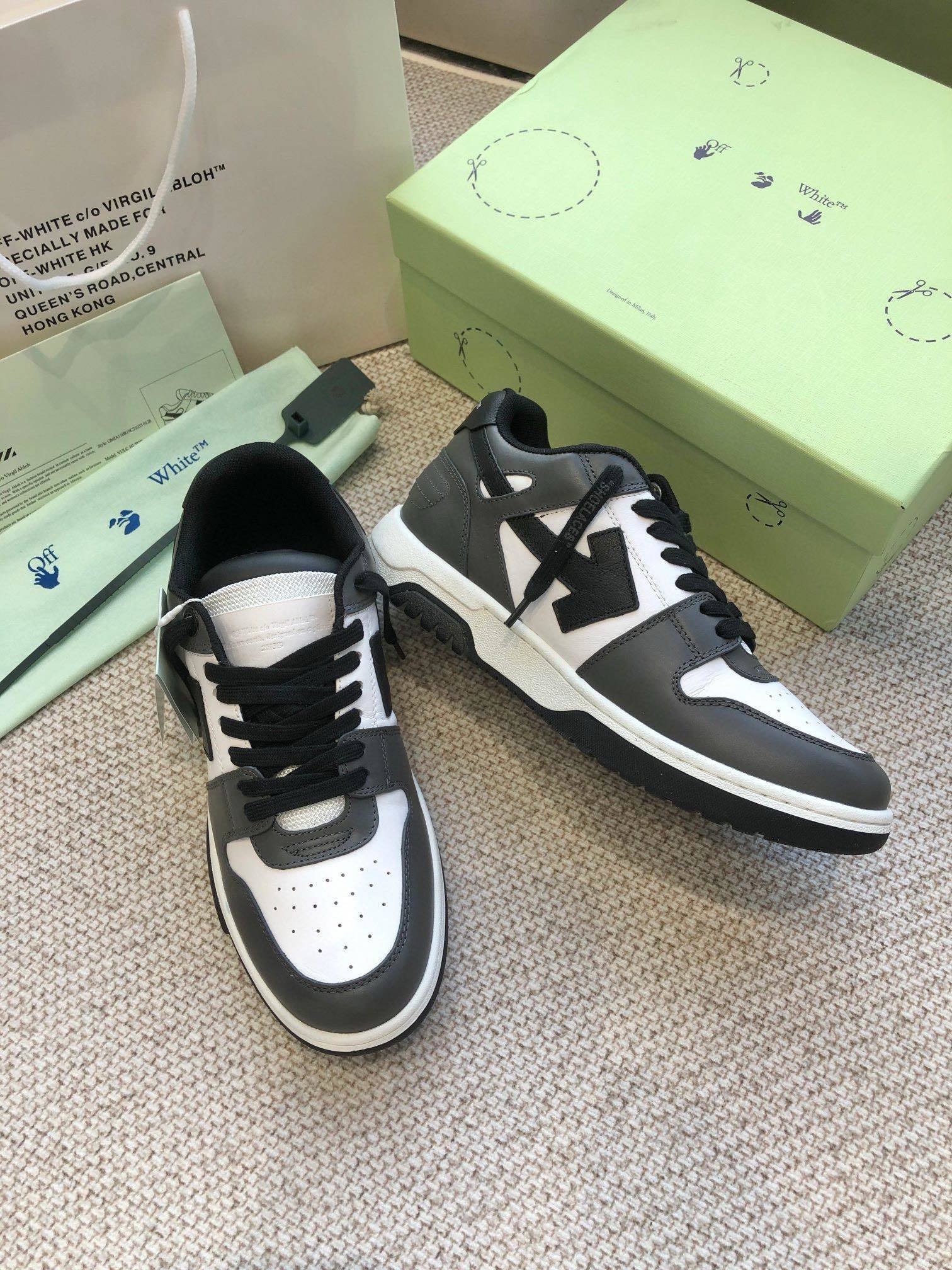 Off-White Out Of Office Low Top Dark Grey/Black and White - Afbeelding 5