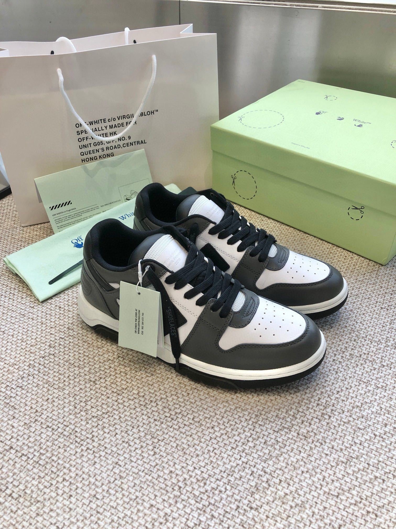 Off-White Out Of Office Low Top Dark Grey/Black and White - Afbeelding 7