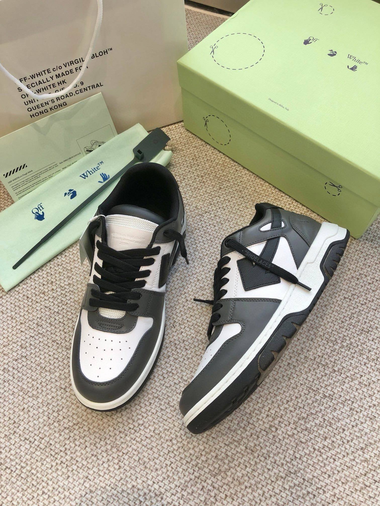 Off-White Out Of Office Low Top Dark Grey/Black and White - Afbeelding 8