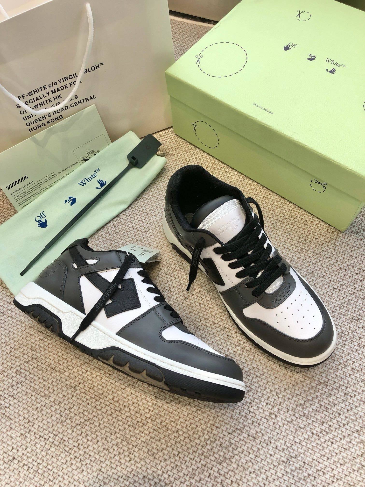 Off-White Out Of Office Low Top Dark Grey/Black and White - Afbeelding 9