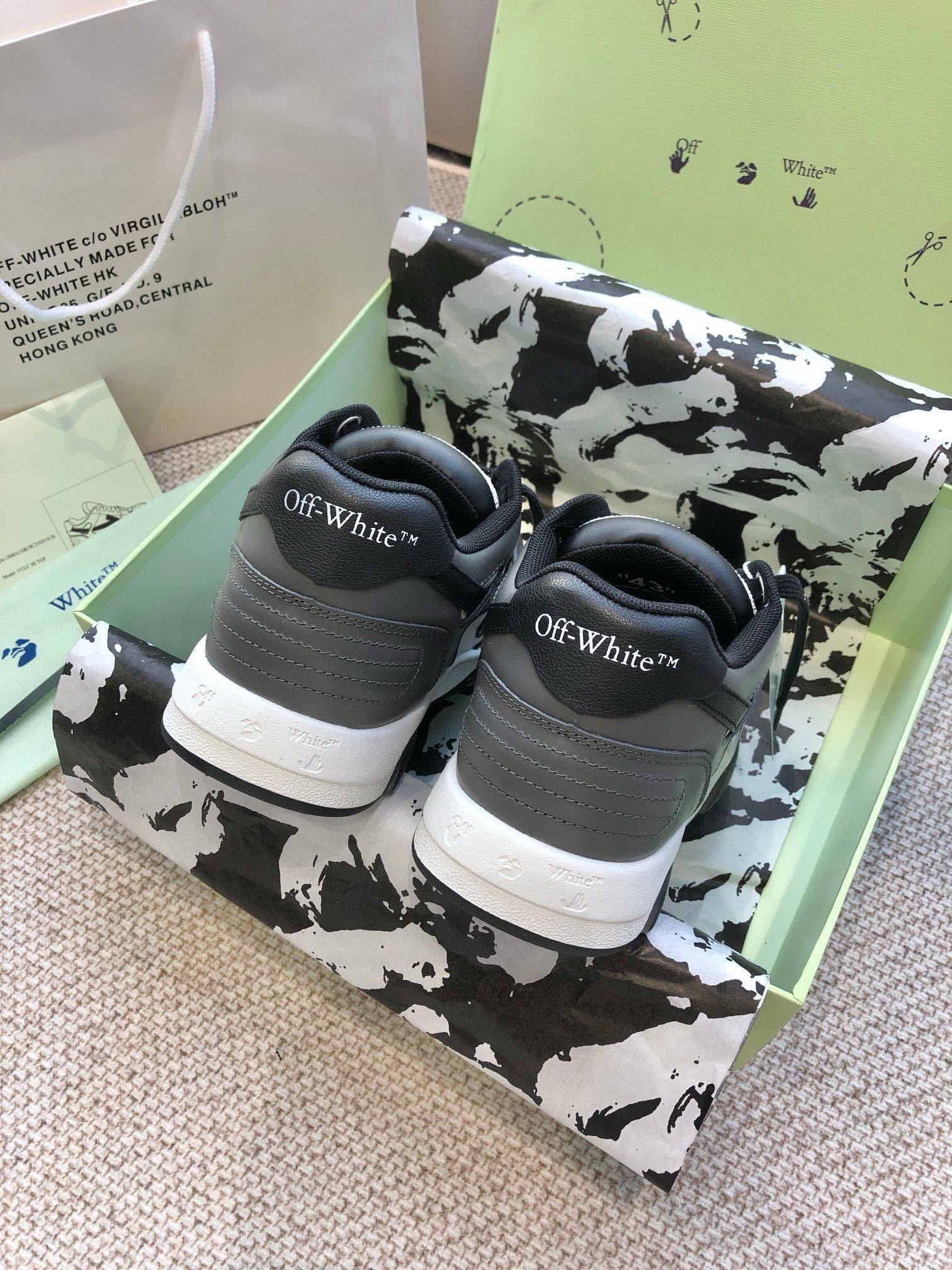 Off-White Out Of Office Low Top Dark Grey/Black and White - Afbeelding 10