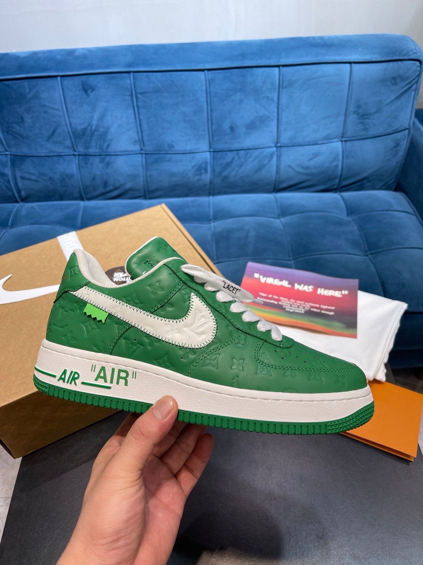 Nike X Louis Vuitton X Air Force 1 Green - Afbeelding 8