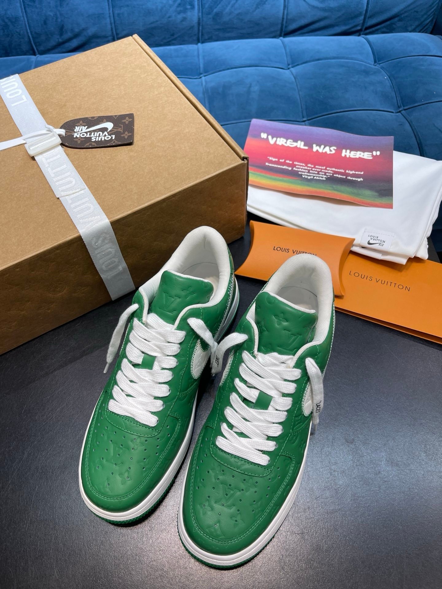 Nike X Louis Vuitton X Air Force 1 Green - Afbeelding 7