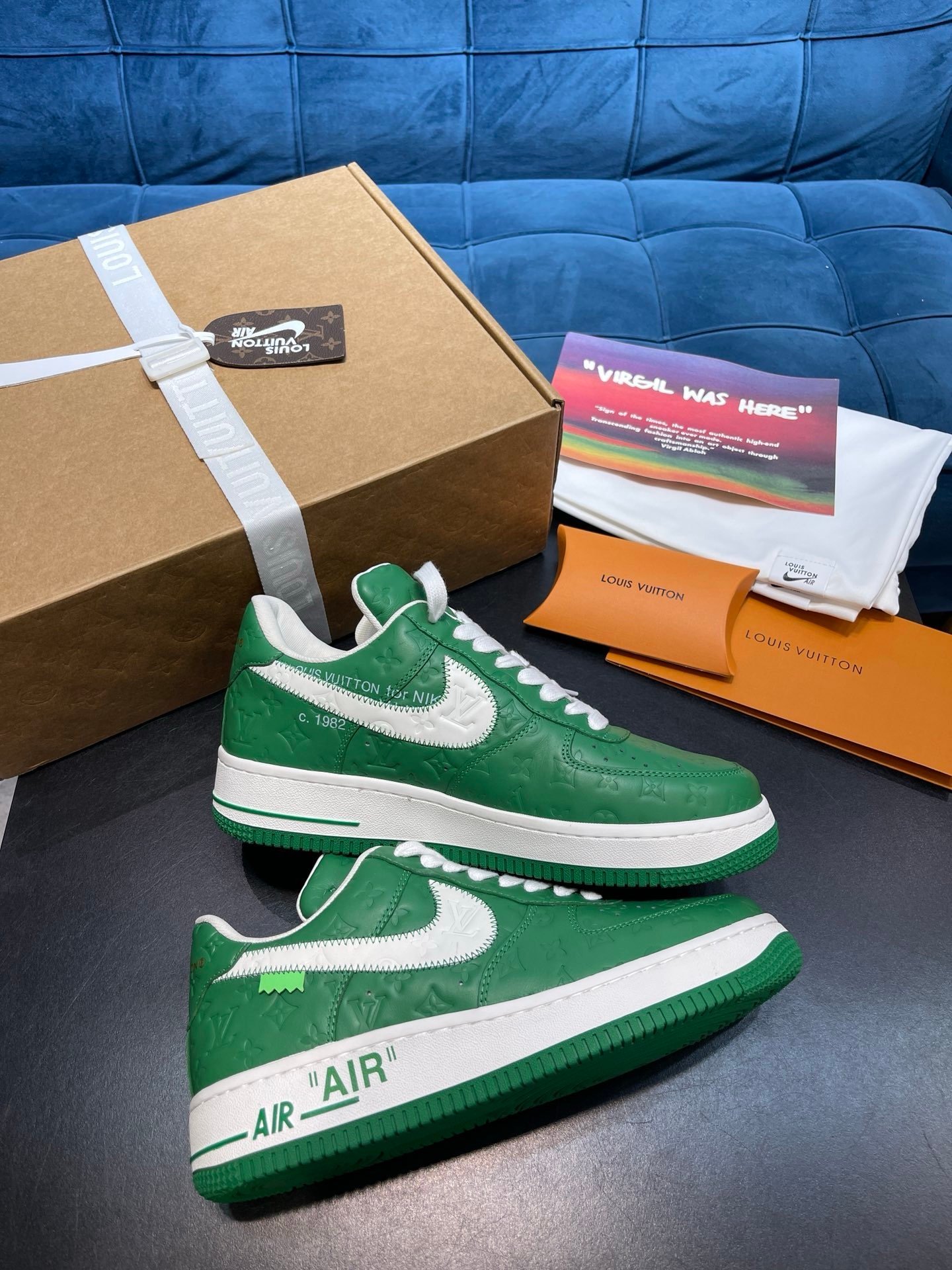 Nike X Louis Vuitton X Air Force 1 Green - Afbeelding 4