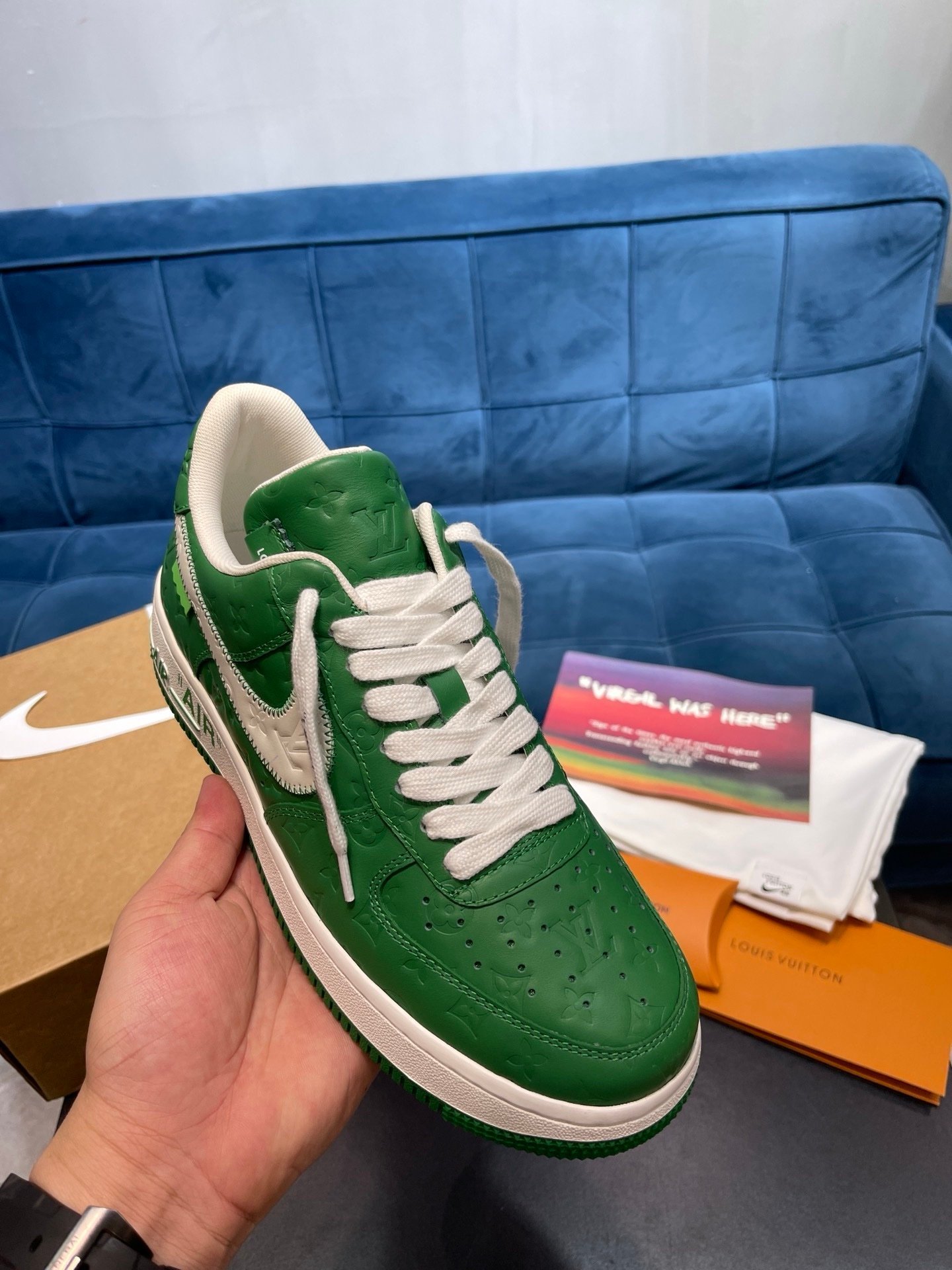 Nike X Louis Vuitton X Air Force 1 Green - Afbeelding 3