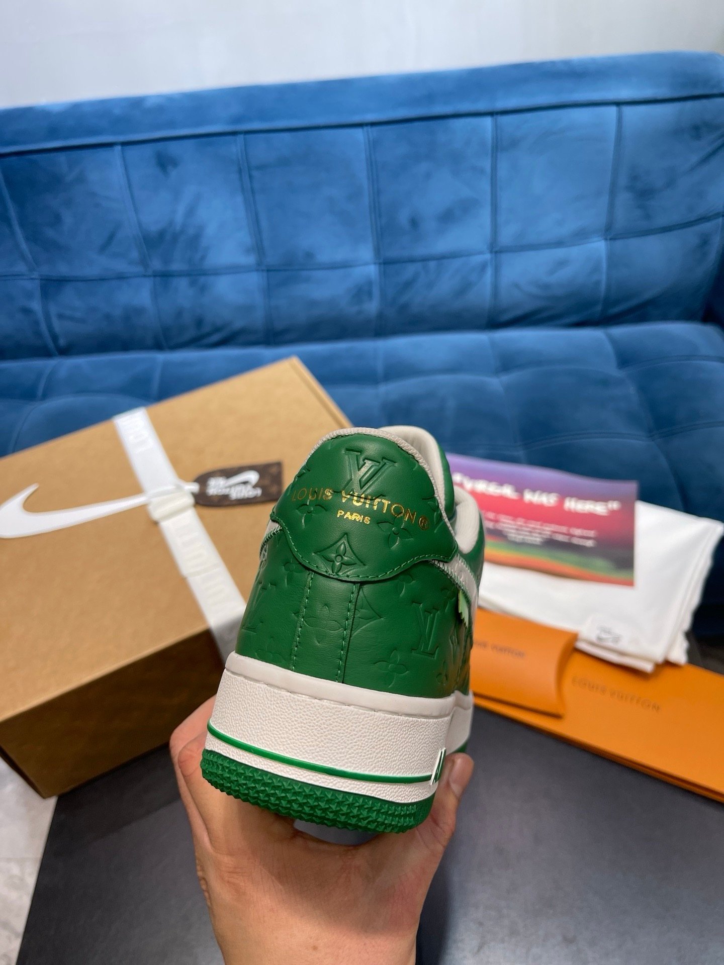 Nike X Louis Vuitton X Air Force 1 Green - Afbeelding 2