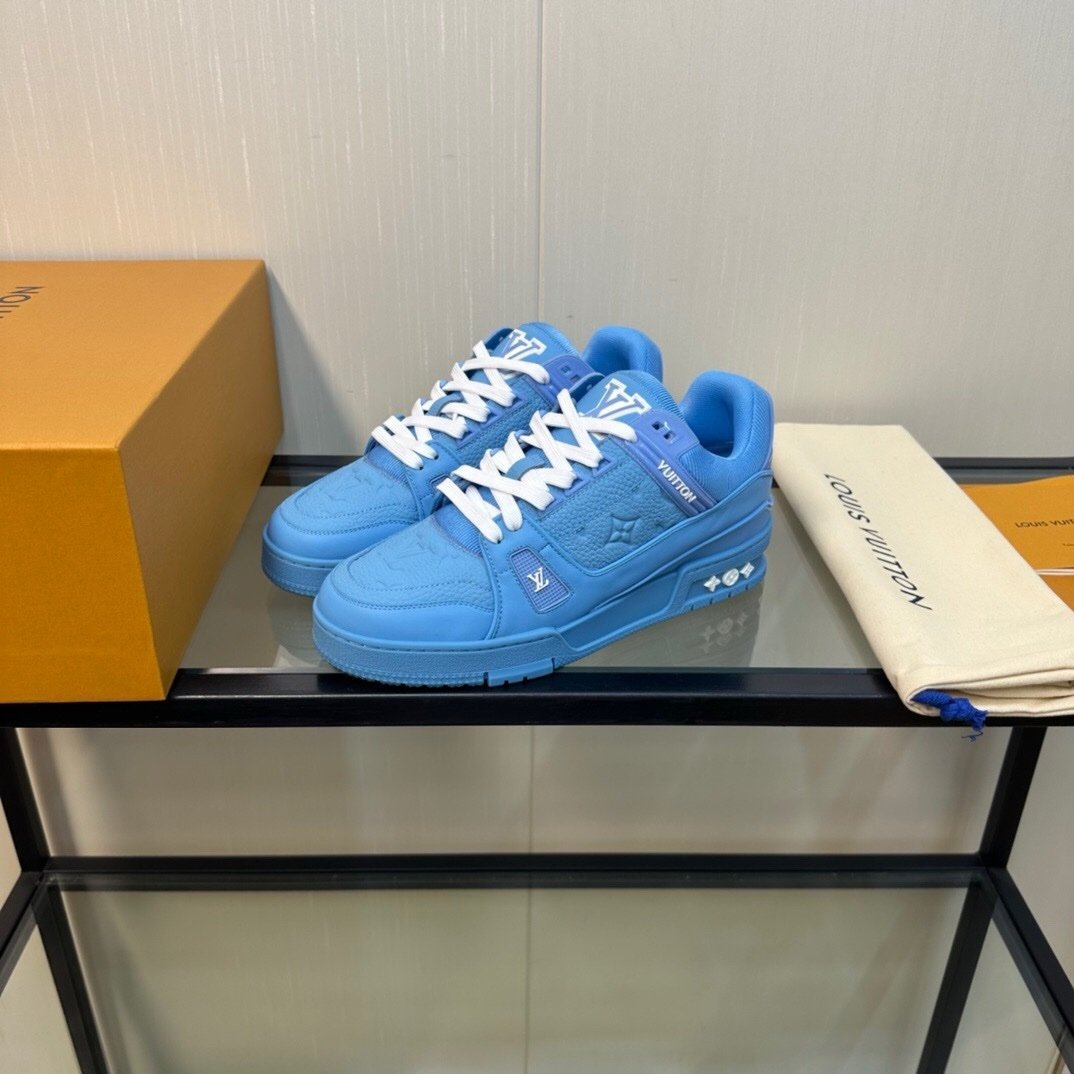 Louis Vuitton Trainer Blue Embossed Monogram - Afbeelding 3