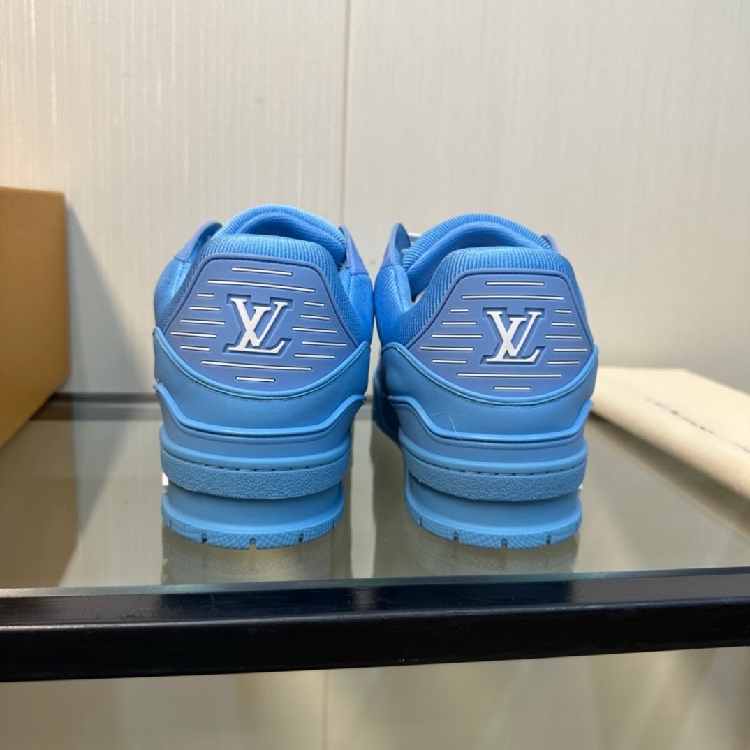 Louis Vuitton Trainer Blue Embossed Monogram - Afbeelding 6