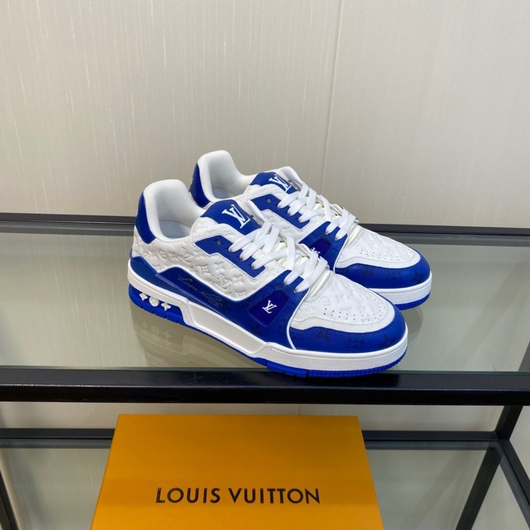 Louis Vuitton Trainer #54 Signature Blue White - Afbeelding 2