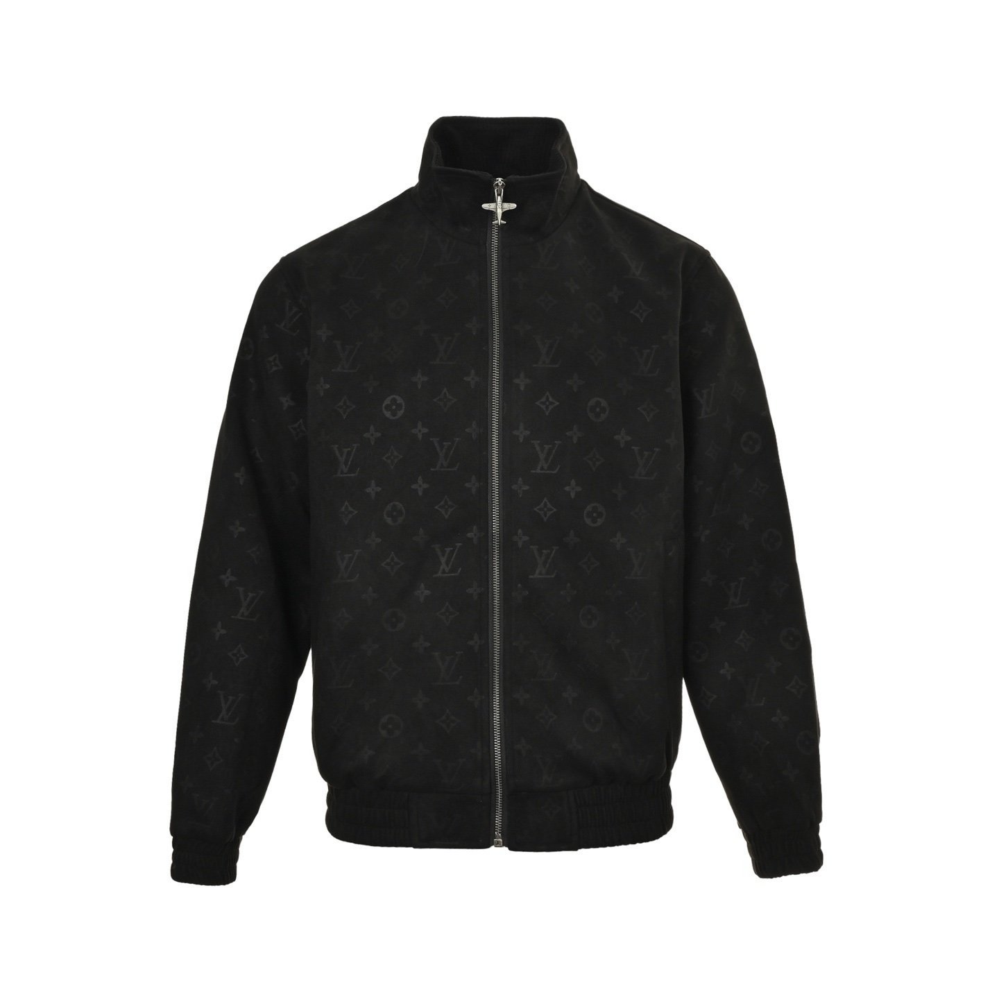 Louis Vuitton Monogram Debossed Suede Jacket Black