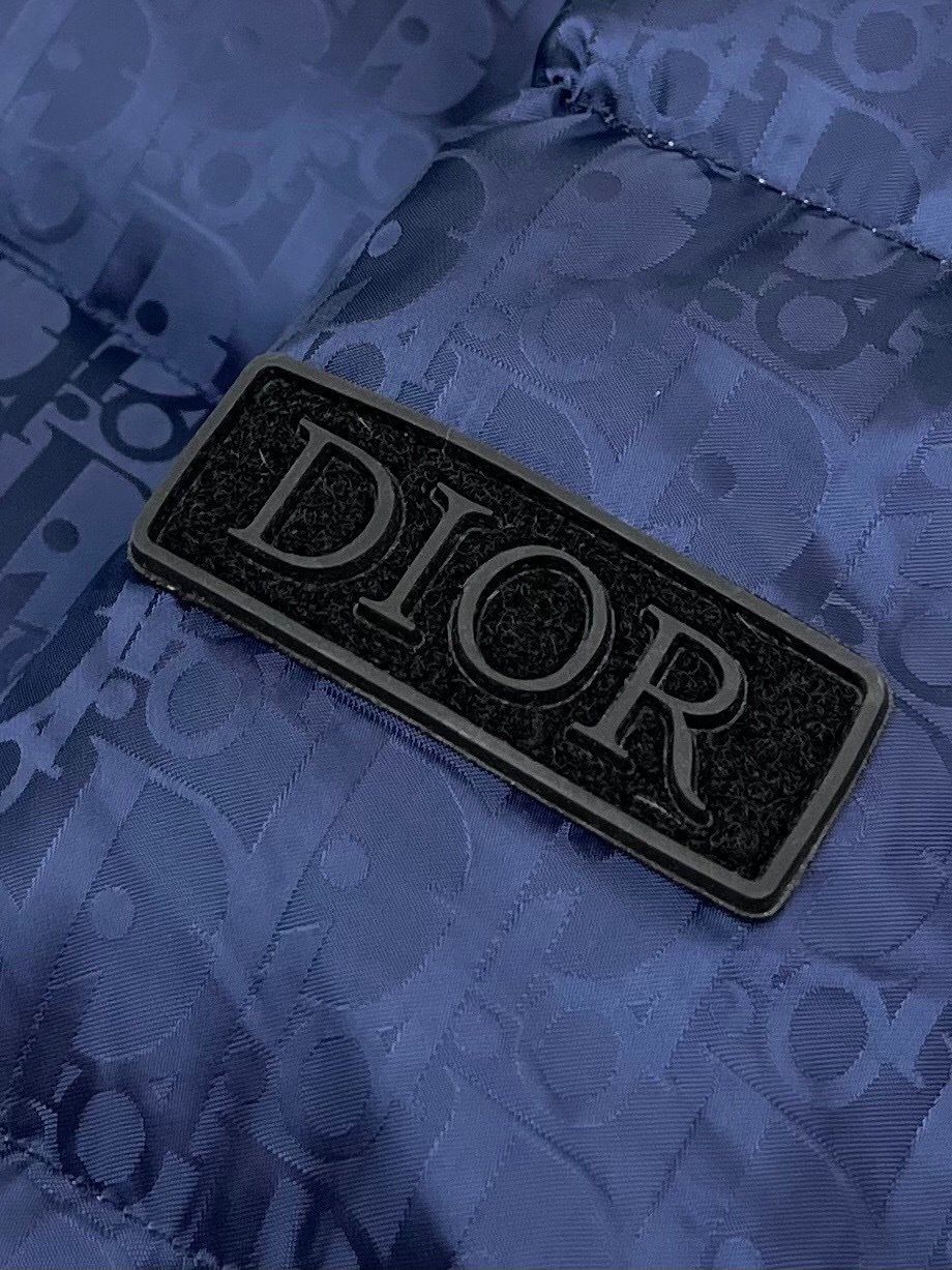 Dior Oblique Down Jacket Navy Blue Technical Jacquard - Afbeelding 6