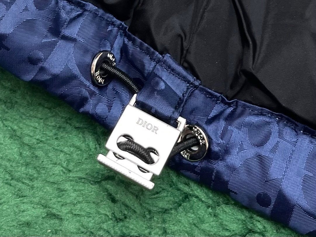 Dior Oblique Down Jacket Navy Blue Technical Jacquard - Afbeelding 7