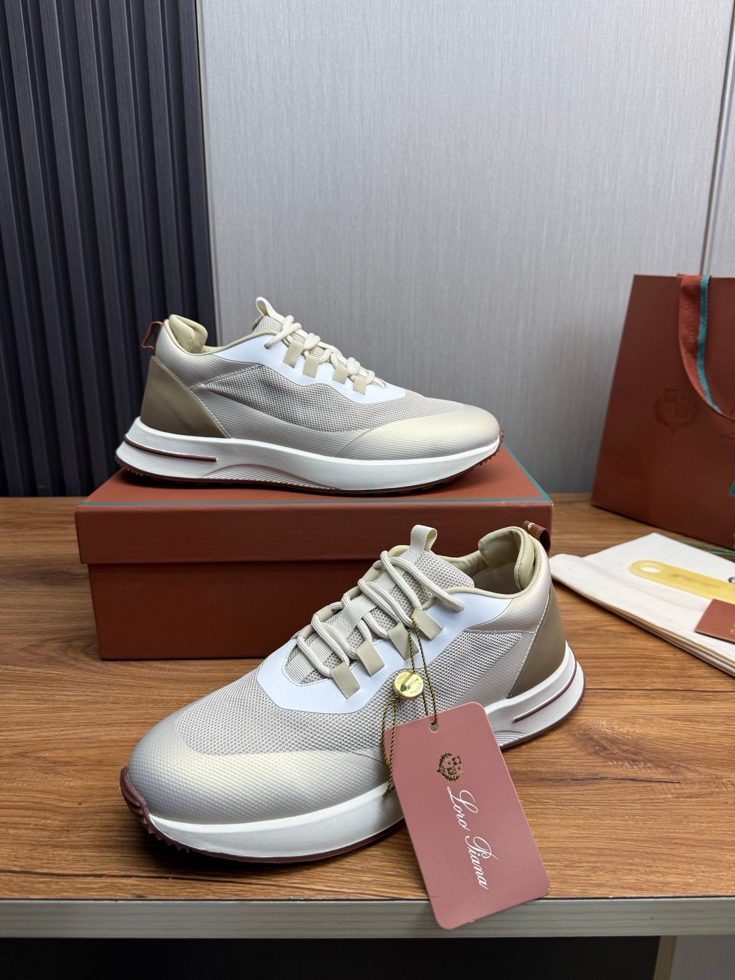 Loro Piana Weekend Walk Technical Mesh Beige - Afbeelding 3