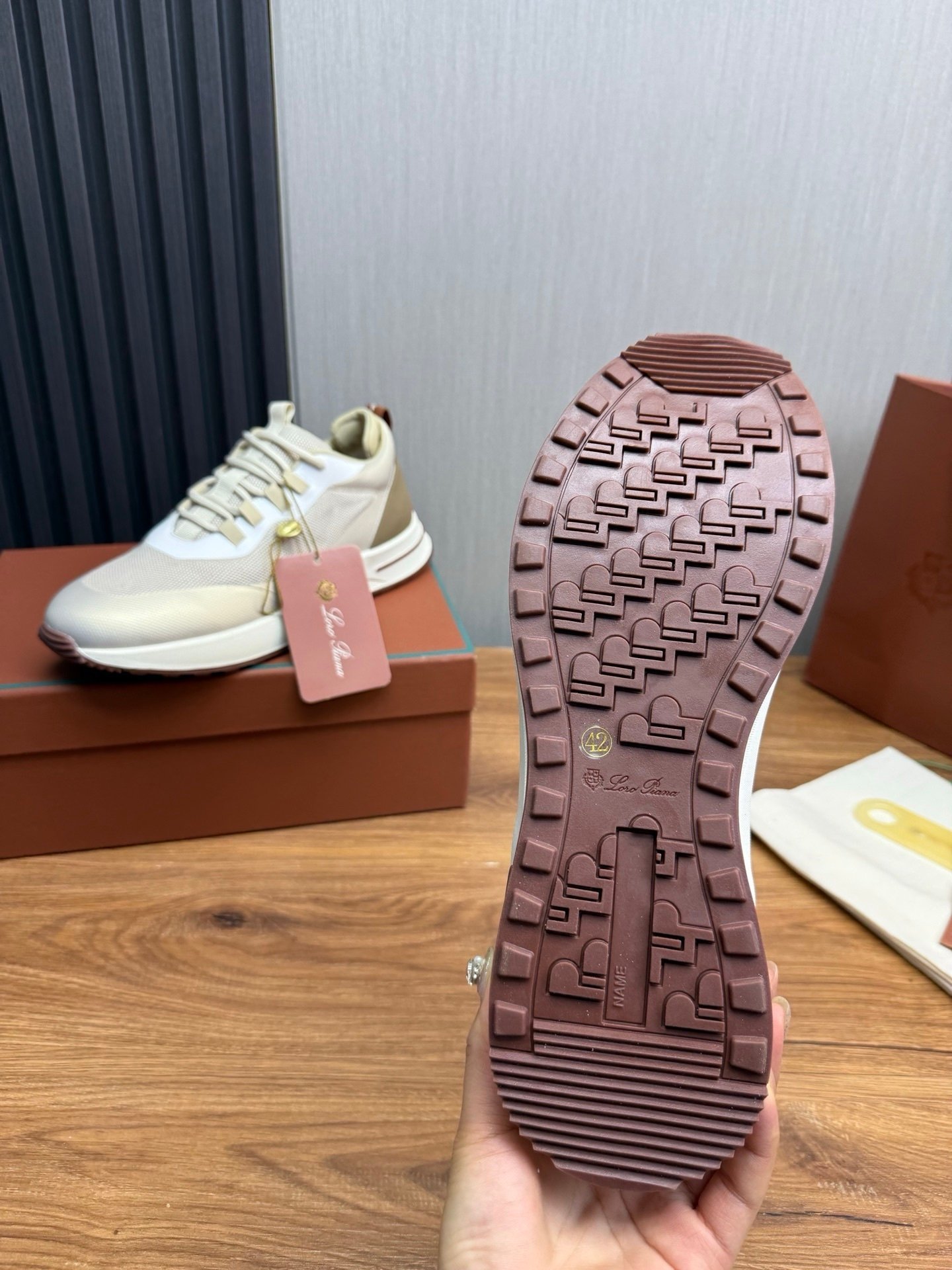 Loro Piana Weekend Walk Technical Mesh Beige - Afbeelding 8