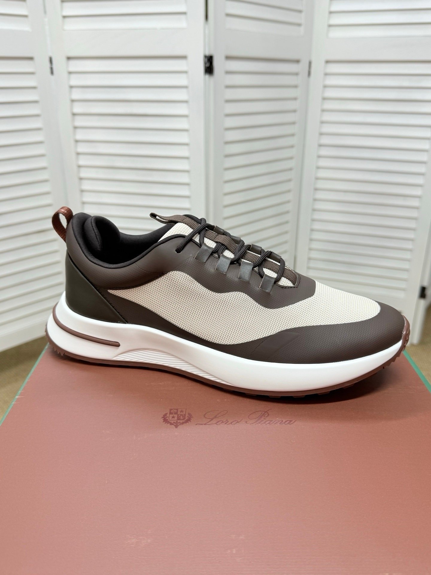 Loro Piana Weekend Walk Technical Mesh Brown/Beige - Afbeelding 3