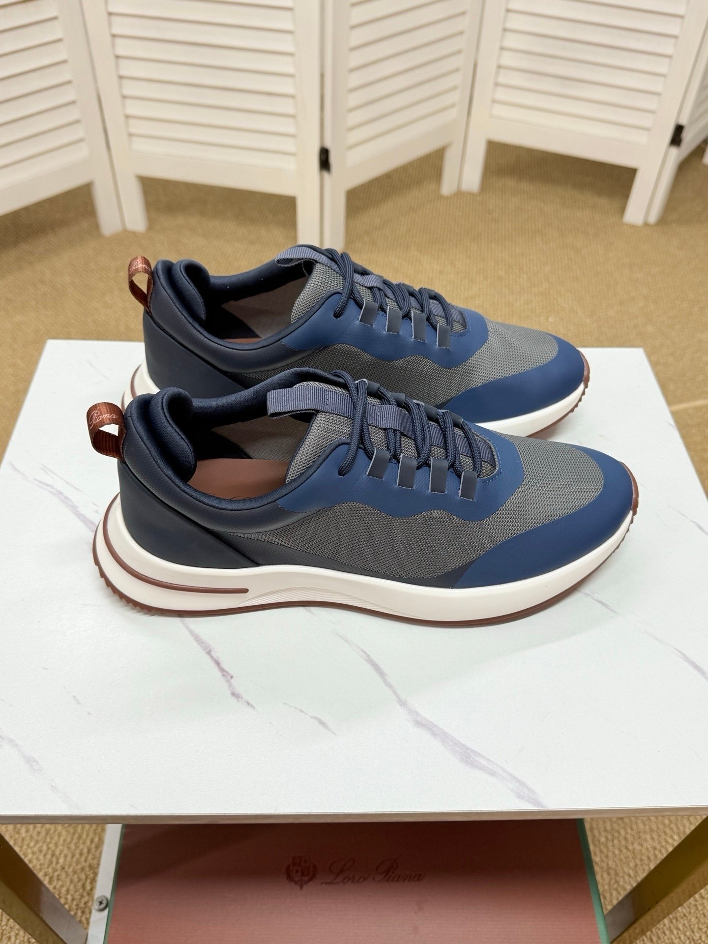 Loro Piana Weekend Walk Technical Mesh Navy - Afbeelding 2