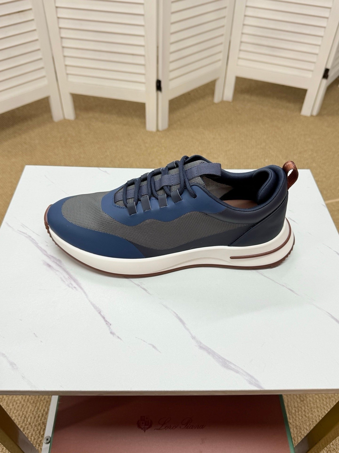 Loro Piana Weekend Walk Technical Mesh Navy - Afbeelding 9