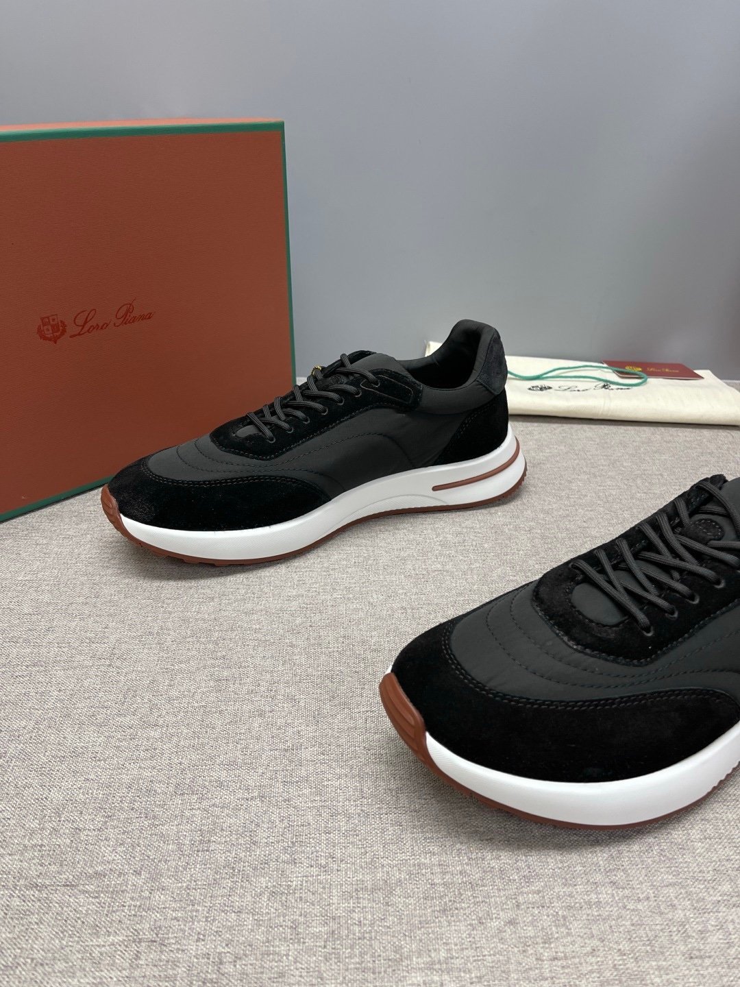 Loro Piana Weekend Walk Suede Black - Afbeelding 6