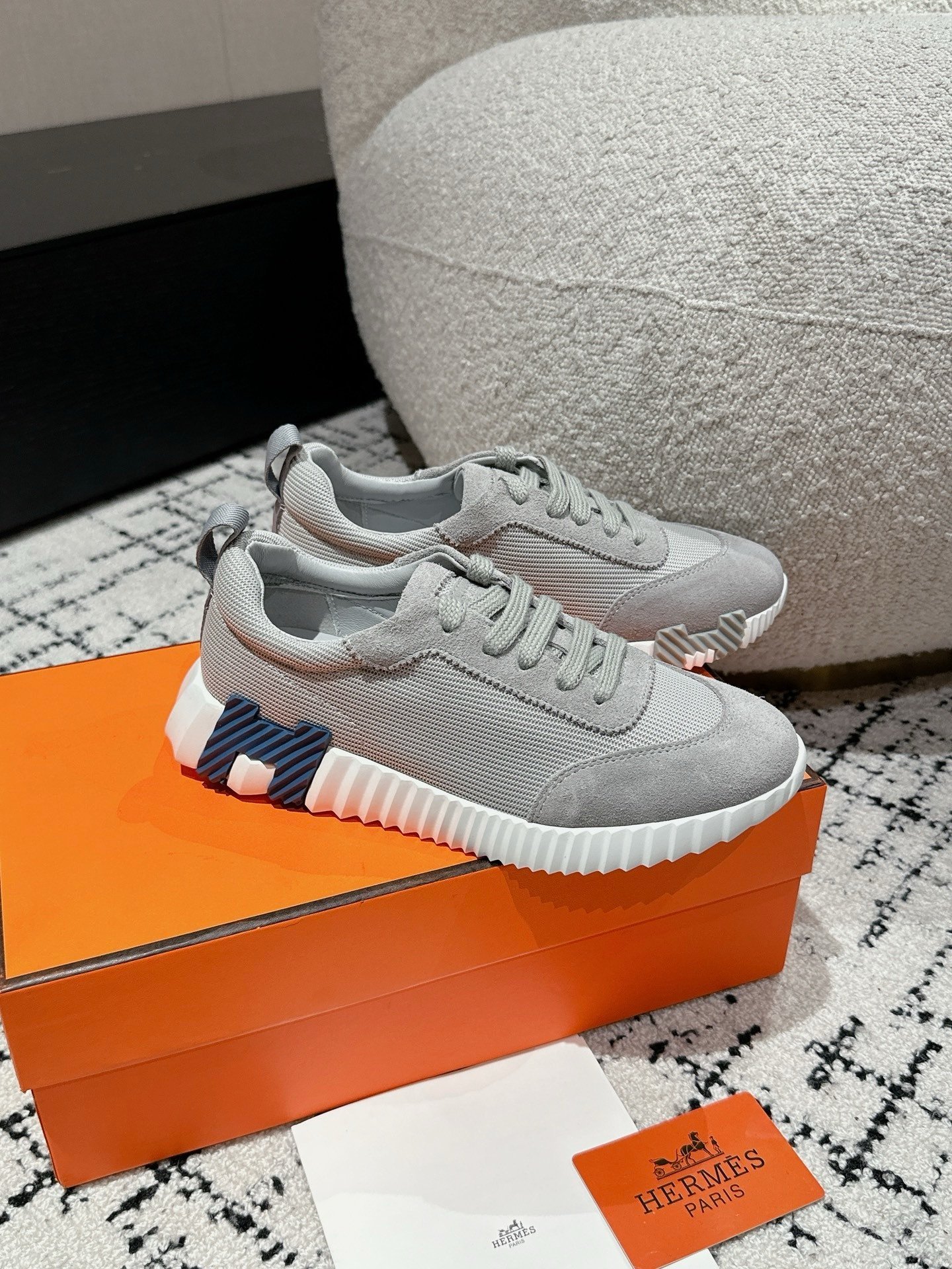 Hermes Bouncing Sneaker Grey White Blue - Afbeelding 3