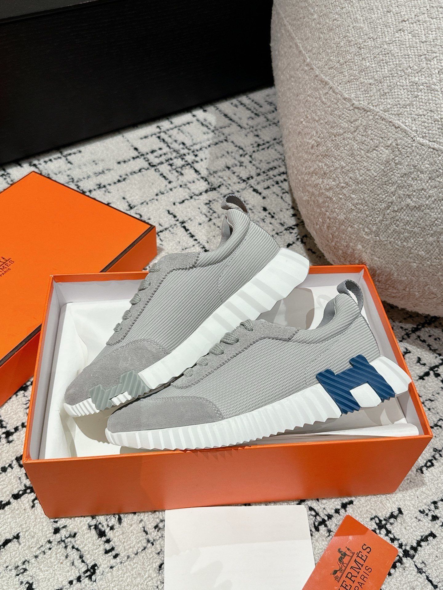 Hermes Bouncing Sneaker Grey White Blue - Afbeelding 6
