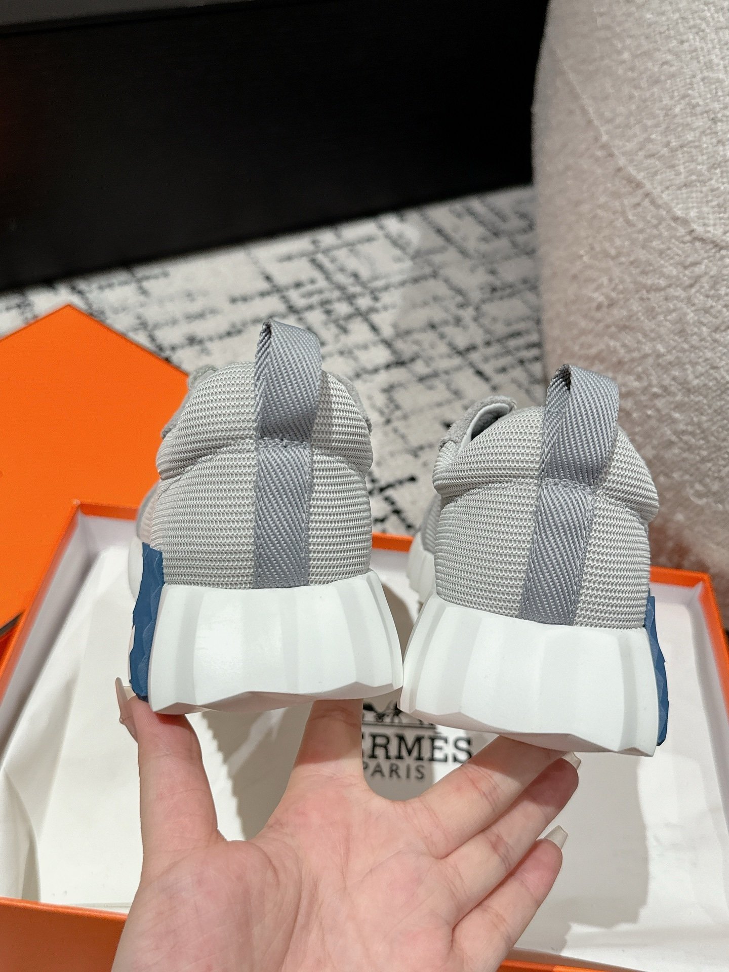 Hermes Bouncing Sneaker Grey White Blue - Afbeelding 8