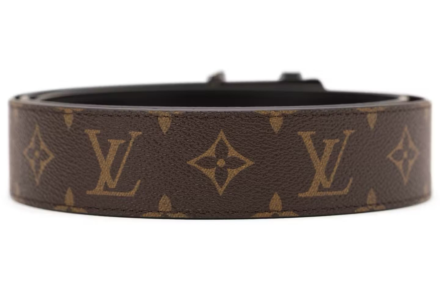 Louis Vuitton LV Initiales Silver Buckle Belt Monogram 40mm Brown/Black - Afbeelding 3